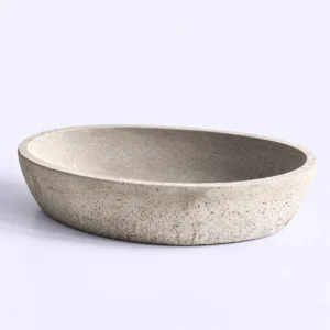 Rustic Oval Stone Finish Decorative Bowl